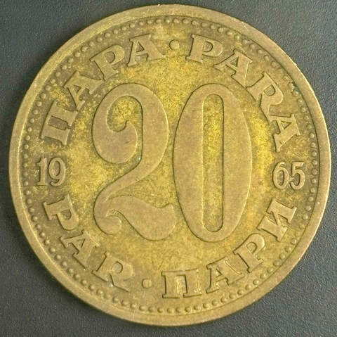 Iugoslávia - 20 Para, 1965 - comprar online