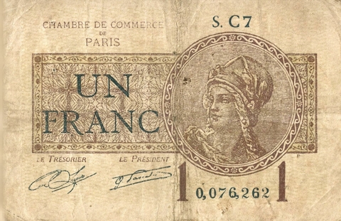 França, 1 Franco (Notgeld Francês) - 1920 - comprar online