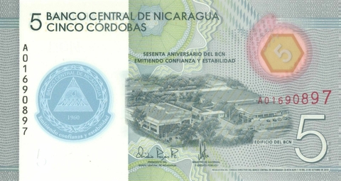 Nicarágua, 5 Córdobas (Polímero) - 2020 - comprar online