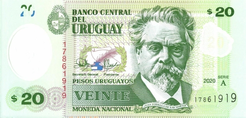 Uruguai, 20 Pesos Uruguayos (Polímero) - 2020 - comprar online
