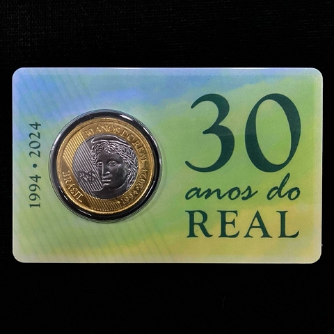 Brasil, 1 Real (Cartão Exclusivo 30 Anos do Plano Real) - 2024 - comprar online