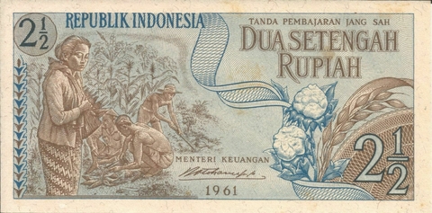 Indonésia, 2 1/2 Rupiah - 1961 - comprar online