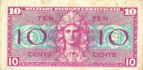 Estados Unidos, 10 Cents (Certificado de Pagamento Militar) - 1954-1958 - comprar online