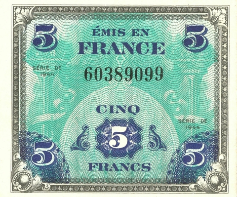 França, 5 Francos (Comando Militar Aliado) - 1944 - comprar online