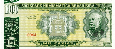 Cédula Fantasia - 1000 Caxias (XXVII Congresso Brasileiro de Numismática) - comprar online