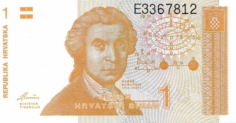 Croácia, 1 Dinar - 1991 - comprar online