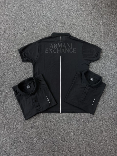 GOLA POLO ARMANI EA7 FRENTE/COSTAS COR PRETO