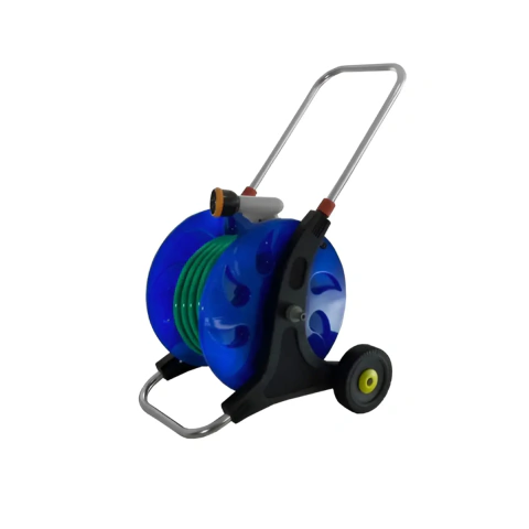 Kit Manguera Riego 1/2" 20mts con Enrollador Carrito + Pistola 7 Funciones KLD372 - Carro Enrolla Manguera