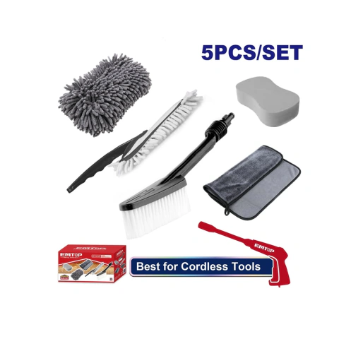 Juego Accesorios Cepillos Para Limpiar Detailing Hidrolavadora Emtop EMGF0015 Set Kit