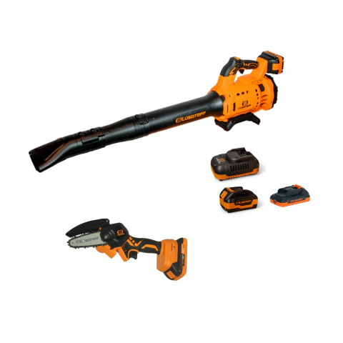 Combo Soplador Inalambrico + Mini Motosierra Inalambrica 18v Lusqtoff Con 2 Baterias y Cargador LPACK002-8 Kit
