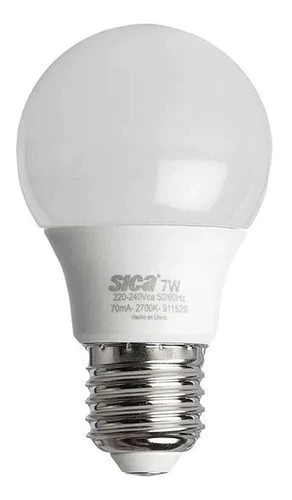 Lámpara Led Sica 7w - Clásica - Luz Día - Bajo Consumo X1uni