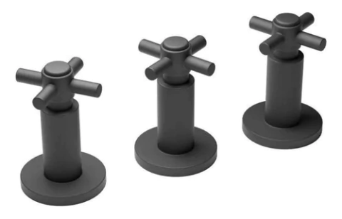 Griferia Mezcladora Bidet Volante Cruz Bronce Negra Grifmac