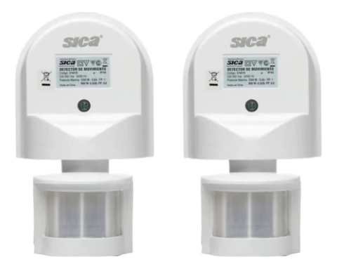 Detector De Movimiento Sica Apto. Exterior 180º X 2 Unidades