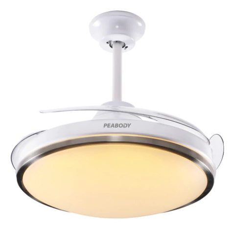 Ventilador De Techo Peabody Pe-vtrdc425b 42 Retractil Cantidad De Aspas 3 Estructura Blanco Aspas Transparente Diámetro 1.067 M Frecuencia 50 Hz Material De...