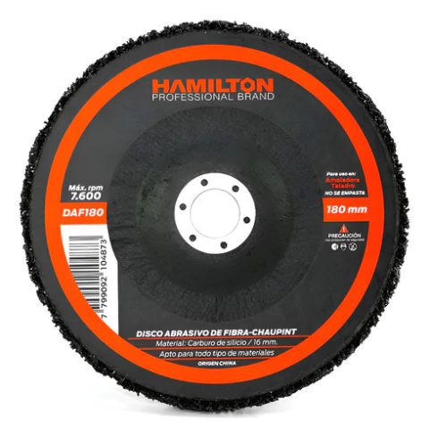 Disco Abrasivo De Fibra 18mm Hamilton Daf180 Negro