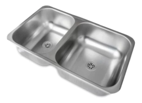 Pileta Cocina Bacha Doble Acero Inox Dhinox 63x37x14 Cm
