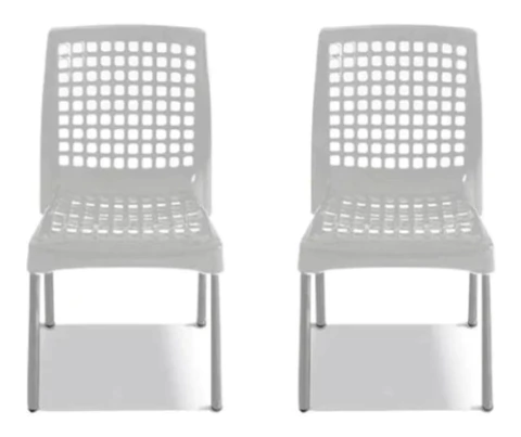 Silla Plastica Dubai Patas Metálicas Colombraro X 2 Unidades