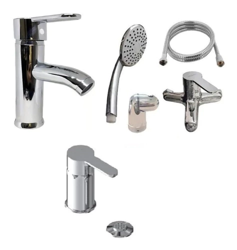 Juego Griferia Baño Completo Madrid Mozart Cromada