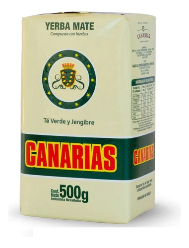 Yerba Canarias Te Verde Y Jengibre 500g Importada