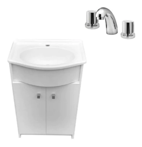 Vanitory De Pie Mesada 50cm Durafort + Griferia + Sopapa