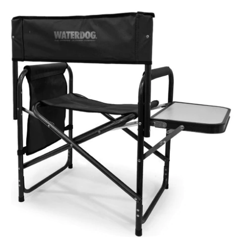 Silla Director Waterdog Camping Sillón Plegable 120kg + Mesa Color Negro