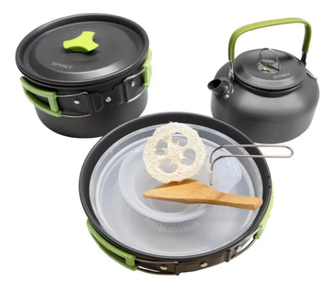 Marmita Spinit Set Cocina Camping 2 Personas X11 Piezas