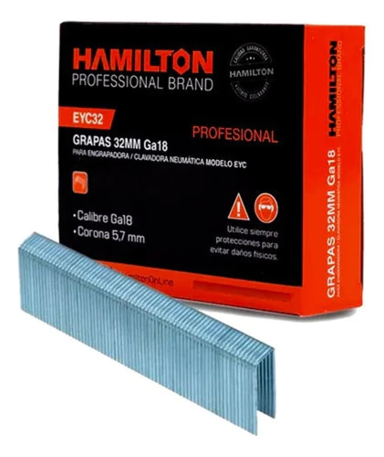 Grapas Calibre Ga18 - 5,7 X 32 Mm - 2482 U Hamilton Eyc32