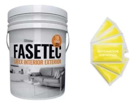 Pintura Latex Fasetec 10 Lts Rendimiento + 6 Entonadores