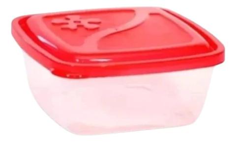 Combo X2 Hermetico Contenedor Flor Cuadrado Medio Colombraro