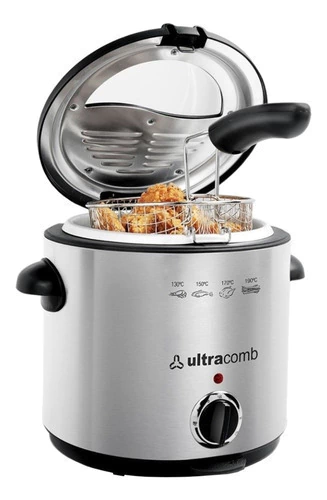 Freidora Eléctrica Ultracomb Fr-8301 1.5l Plata 220v