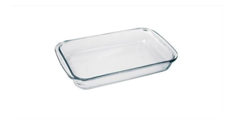 Fuente Asadera Rectangular C/asas 2.2 Litros Vidrio Marinex