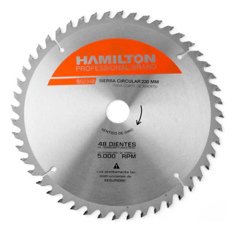 Disco Sierra Circular 48 Dientes 230mm Hamilton Ss2348