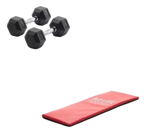 Combo Colchoneta Mir Fitness + Mancuerna Hexagonales 5kg