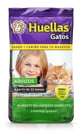 Alimento Gatos Adultos 4 Huellas 20 Kg