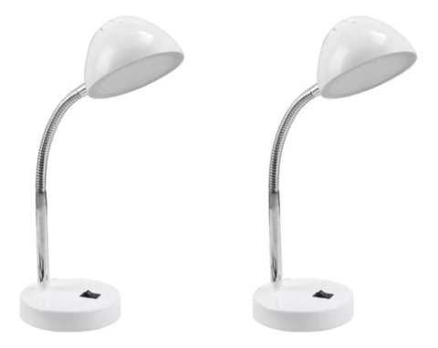 Combo X2 Lampara Escritorio Led Velador 220v Luz Neutra Sica