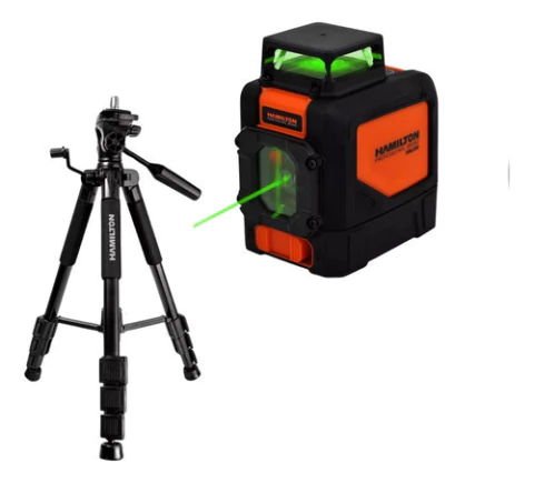 Combo Nivel Laser Hnl200 + Tripode Rosca 1/4 Tnl500 Hamilton