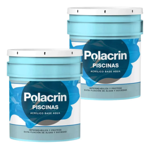 Combo Latex Para Piscinas Polacrin Celeste Mate 4 Litros X2u