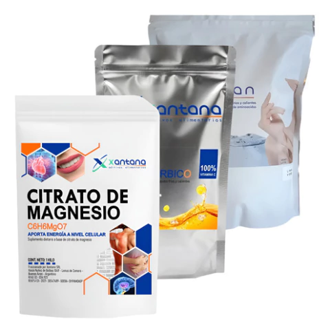 Combo Colágeno X 1 Kg + Magnesio X 1 Kg + Vitamina C X 1 Kg