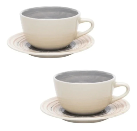 Taza De Te 220 Cc Con Plato Puzzling Oxford Ceramica X 2 Uni