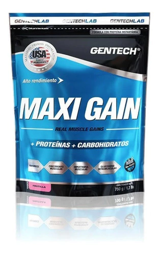 Maxi Gain 1250grs. Gentech Sabor Frutilla
