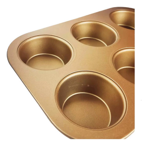 Molde Jovifel X6 Muffins Cupcake Antiadherente Color Cobre