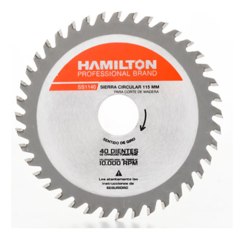 Disco Sierra Circular 40 Dientes 115mm 41/2 Hamilton Ss1140