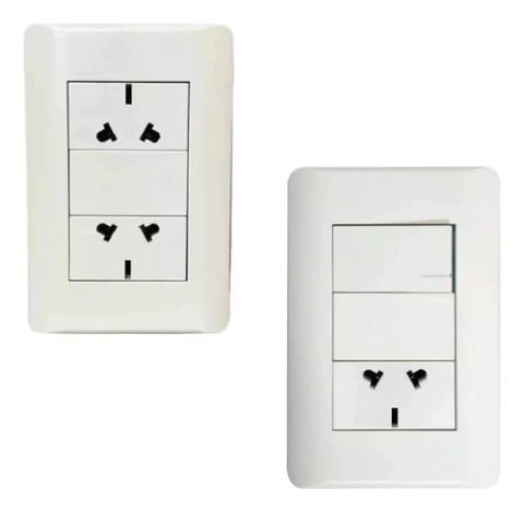 Combo Llave Luz Richi Armada 2 Tomas+ Toma Punto Quantum Bio