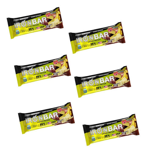 Suplemento En Barra Gentech Iron Bar Sabor Banana X6