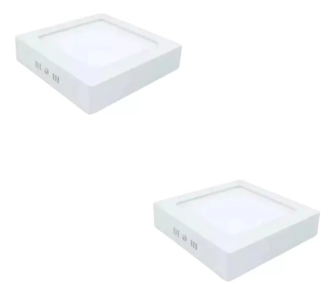 Pack X2 Panel Plafón Led 12w Sica Frio/cálido 220v Cuadrado