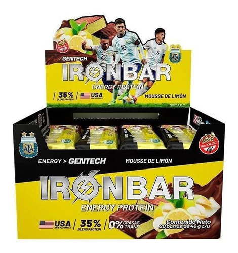 Suplemento Gentech Iron Bar Proteína Mousse De Limón 20 U