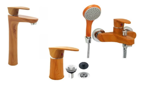 Combo Doha Madera Mozart Lavatorio Alta + Ducha + Bidet