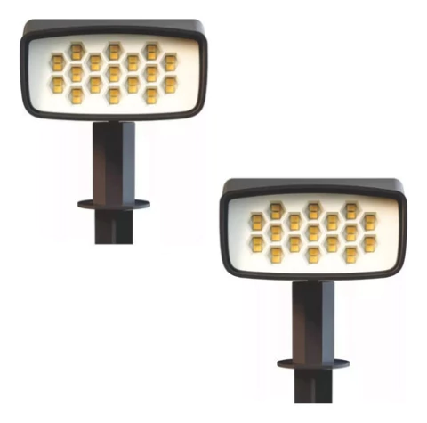 Combo Aplique Estaca Reflector Solar Luz Led Sica Exteriorx2
