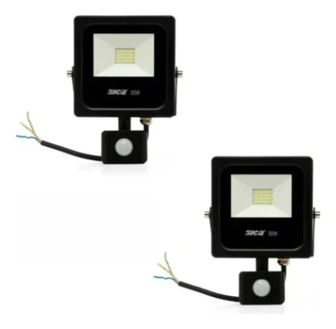 Pack X2 Proyectores Reflector C/ Sensor Led Sica 30w 2300lm