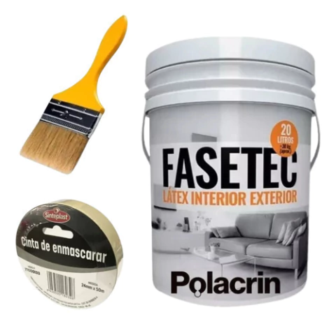 Combo Pintura Latex 20 Lts + Pincel + Cinta Sinteplast